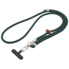 Cordino da collo per cellulare con fibbia in argento regolabile anti-smarrimento da 8 mm (nero verde)