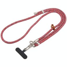 Cordino da collo per cellulare con fibbia in argento regolabile anti-smarrimento da 8 mm (rosso)