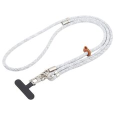 Cordino da collo per cellulare con fibbia in argento regolabile anti-smarrimento da 8 mm (grigio misto)