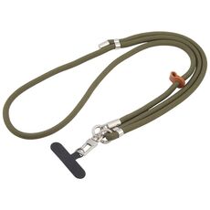 Cordino da collo per cellulare con fibbia in argento regolabile anti-smarrimento da 8 mm (verde militare)