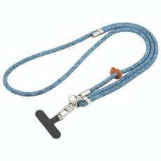 Cordino da collo per cellulare con fibbia in argento regolabile anti-smarrimento da 8 mm (blu)