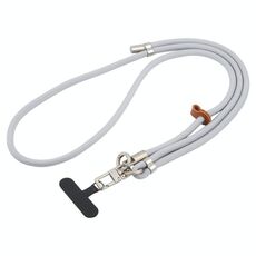 Cordino da collo per cellulare con fibbia in argento regolabile anti-smarrimento da 8 mm (grigio chiaro)
