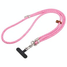Fibbia in argento da 8 mm regolabile anti-smarrimento tracolla per cellulare cordino da collo (rosso rosa chiaro)