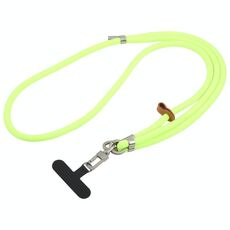 Cordino da collo per cellulare con fibbia in argento regolabile anti-smarrimento da 8 mm (verde fluorescente)