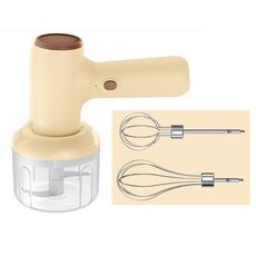 2 in 1 portatile wireless aglio trita uova frullatore mixer macchina da cucina (cachi)