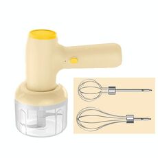 2 in 1 portatile wireless aglio trita uova frullatore mixer macchina da cucina (beige)