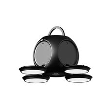 HX123 Torcia elettrica pieghevole portatile Luce da campeggio Luce portatile per esterni senza fili per l'atmosfera (nero)
