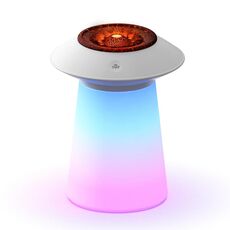 HX126 Sound Pickup RGB Light Volcano Umidificatore Fiamma simulata Macchina per aromaterapia, Colore: Bianco