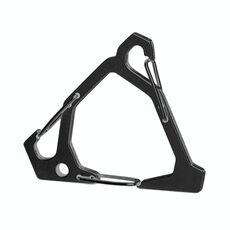 Fibbia sospesa in acciaio inossidabile per esterni, gancio triangolare portatile multifunzionale, moschettone multi-gancio (nero)