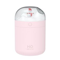 Umidificatore da tavolo a forma di pupazzo di neve da 500 ml, USB, grande capacità, luce ambientale colorata, umidificatore d'aria (粉色)
