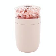 Umidificatore d'aria a forma di fiore da 230 ml, umidificatore per auto con luce ambientale colorata (rosa)
