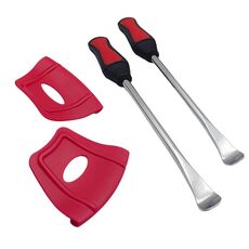 Protezione cerchione per rimozione pneumatici moto + leva (rosso)