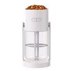 280ml Volcano Cup Umidificatore rotante Mini diffusore di aromi per auto con luce ambientale colorata (bianco)