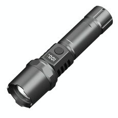 Torcia LED portatile ricaricabile con luce intensa e display digitale LCD a stoppino laser bianco