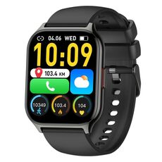 Orologio sportivo quadrato intelligente per monitoraggio della salute dell'ossigeno nel sangue/sonno/frequenza cardiaca (nero)