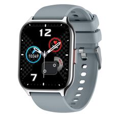 Orologio sportivo quadrato intelligente per monitoraggio della salute dell'ossigeno nel sangue/sonno/frequenza cardiaca (grigio argento)