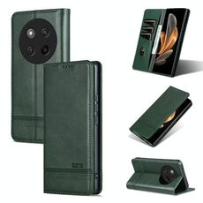 Custodia per telefono in pelle con texture di vitello magnetica per Honor X60 Pro AZNS (verde scuro)