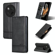 Custodia per telefono in pelle con texture di vitello magnetica per Honor X60 Pro AZNS (nero)