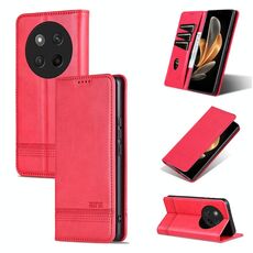 Custodia per telefono in pelle con texture di vitello magnetica per Honor X60 Pro AZNS (rosso)