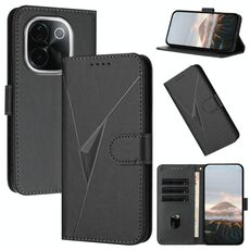 Per vivo iQOO Z9s Pro Custodia in pelle con fibbia a motivo triangolare (nero)