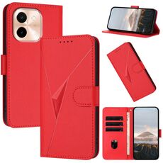 Per vivo Y28 4G Custodia in pelle con fibbia a motivo triangolare (rosso)