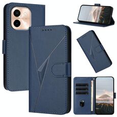 Per vivo Y28 4G Custodia in pelle con fibbia a motivo triangolare (blu reale)