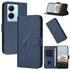 Per vivo Y78+ Custodia per telefono in pelle con fibbia a motivo triangolare (blu reale)