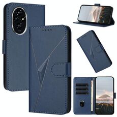 Per Honor 200 Pro Custodia per telefono in pelle con fibbia a forma di triangolo globale (blu reale)