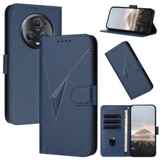 Custodia per telefono in pelle con fibbia a motivo triangolare per Honor Magic5 Pro (blu reale)