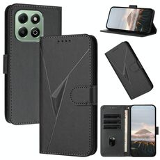 Per Honor X6a / X6b Custodia per telefono in pelle con fibbia a forma di triangolo globale (nero)