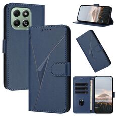 Per Honor X6a / X6b Custodia per telefono in pelle con fibbia a forma di triangolo globale (blu reale)
