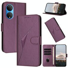 Per Honor X7 4G / Play 30 Plus Custodia in pelle con fibbia a motivo triangolare (viola scuro)