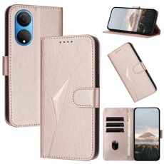 Per Honor X7 4G / Play 30 Plus Custodia in pelle con fibbia a motivo triangolare (oro rosa)