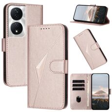 Per Honor X7b 5G Custodia in pelle con fibbia a motivo triangolare (oro rosa)