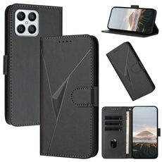 Per Honor X8 4G / Play6T Pro / X30i Custodia in pelle con fibbia a motivo triangolare (nero)