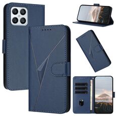 Per Honor X8 4G / Play6T Pro / X30i Custodia in pelle con fibbia a motivo triangolare (blu reale)