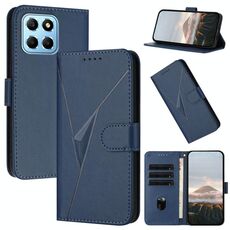 Per Honor X8 5G Custodia in pelle con fibbia a motivo triangolare (blu reale)