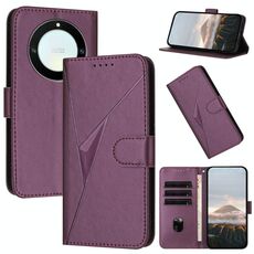 Per Honor X9a / Magic5 Lite / X40 Custodia per telefono in pelle con fibbia a motivo triangolare (viola scuro)
