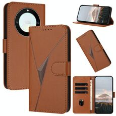 Per Honor X9a / Magic5 Lite / X40 Custodia in pelle con fibbia a motivo triangolare (marrone)