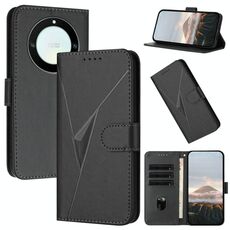 Per Honor X9a / Magic5 Lite / X40 Custodia in pelle con fibbia a motivo triangolare (nero)
