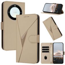 Per Honor X9a / Magic5 Lite / X40 Custodia per telefono in pelle con fibbia a motivo triangolare (oro)