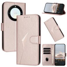 Per Honor X9a / Magic5 Lite / X40 Custodia in pelle con fibbia a motivo triangolare (oro rosa)