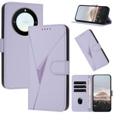 Per Honor X9a / Magic5 Lite / X40 Custodia in pelle con fibbia a motivo triangolare (viola chiaro)