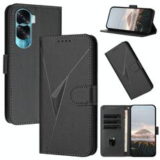 Per Honor X50i / Honor 90 Lite Custodia in pelle con fibbia a motivo triangolare (nero)