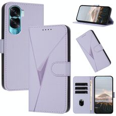 Per Honor X50i / Honor 90 Lite Custodia in pelle con fibbia a motivo triangolare (viola chiaro)