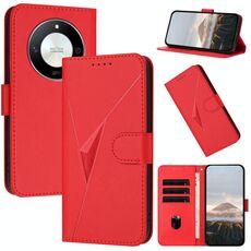 Per Honor X50 / Honor X9b Custodia per telefono in pelle con fibbia a motivo triangolare (rosso)