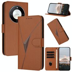 Per Honor X50 / Honor X9b Custodia per telefono in pelle con fibbia a motivo triangolare (marrone)