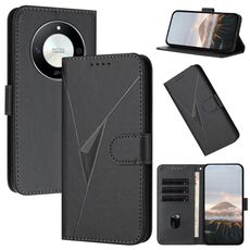 Per Honor X50 / Honor X9b Custodia per telefono in pelle con fibbia a motivo triangolare (nero)