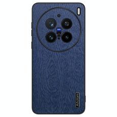 Per vivo X200 Pro Custodia antiurto in pelle di corteccia d'albero per telefono (blu)