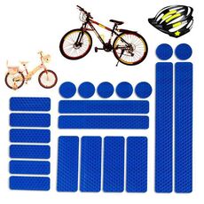 21 in 1 Adesivi riflettenti a nido d'ape con supporto per bici elettrica Segnali di sicurezza Strisce di avvertimento (blu)